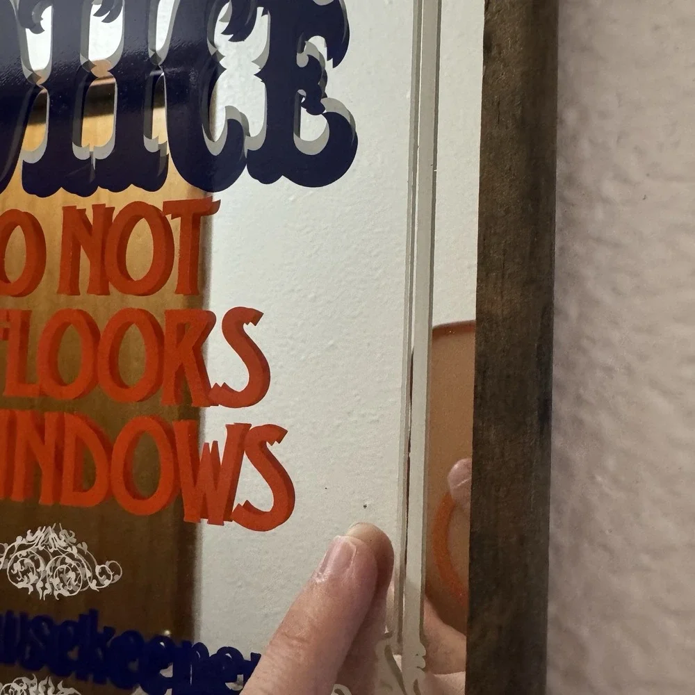 Vintage Housekeeper Notice I Do Not Do Floors Or Windows Bar Mirror Wall Art